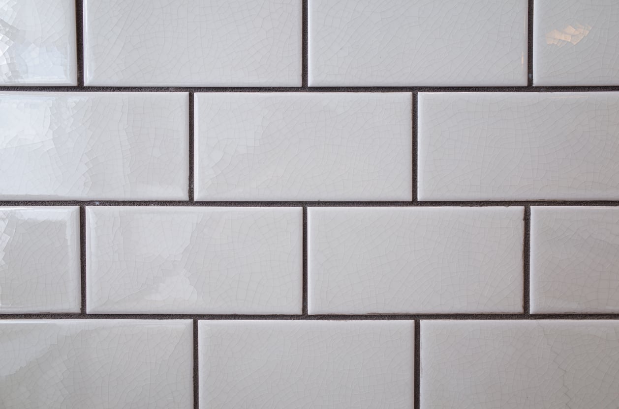 Glazed and Cracked Tile Brick Pattern Interior Wall